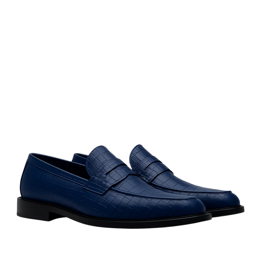 Croco Leather Printed Loafer Brown