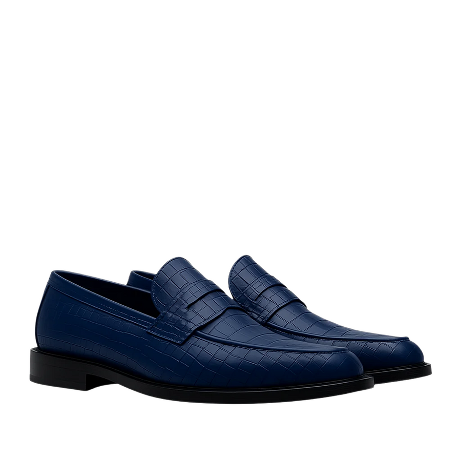 Croco Leather Printed Loafer Brown