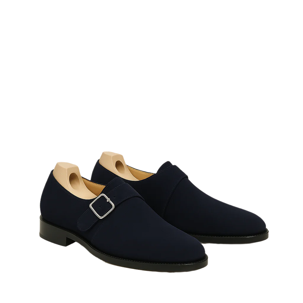 Men's Handcrafted Suede Single-Strap Monk Shoe