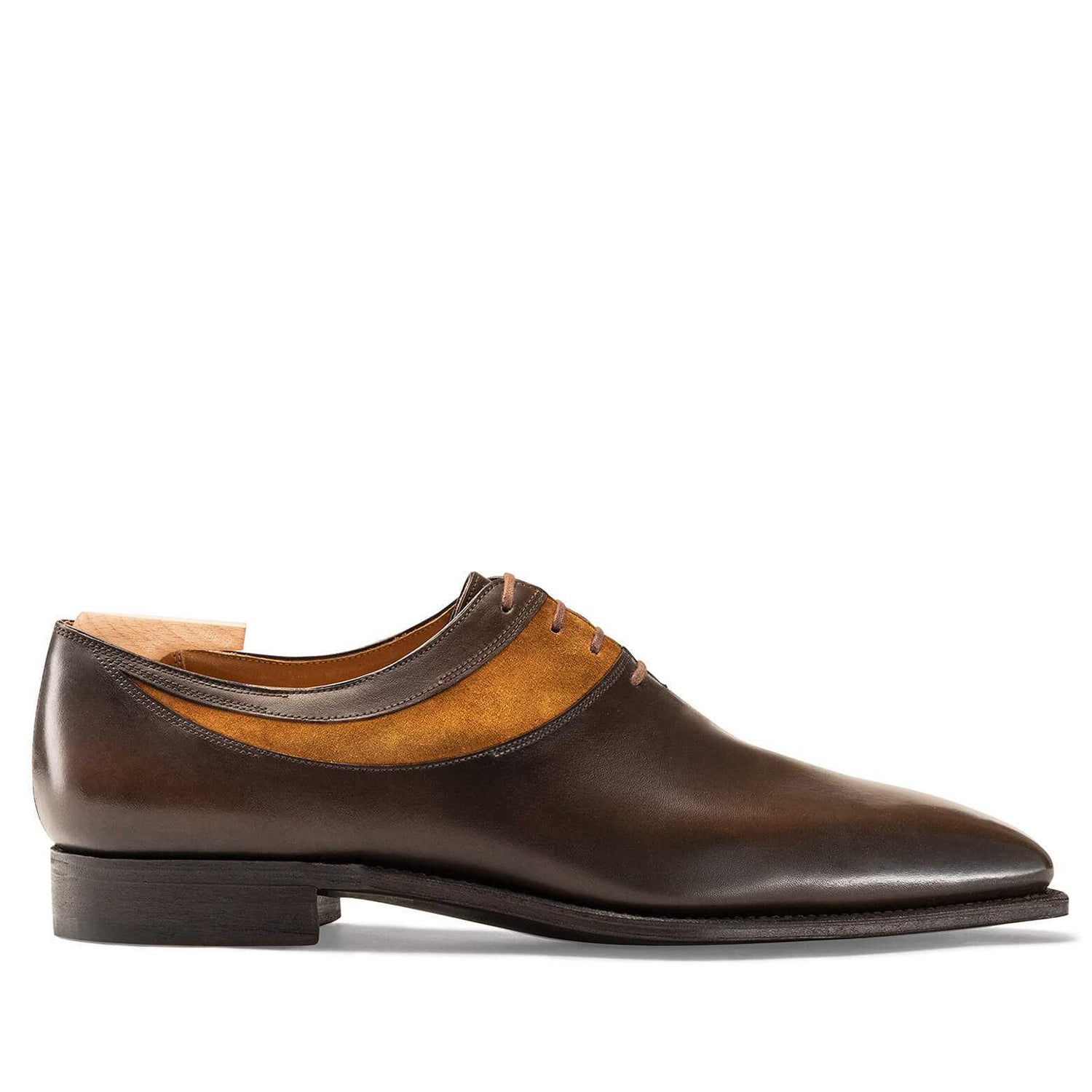 EBONY CALF AND SUEDE CALF LEATHER