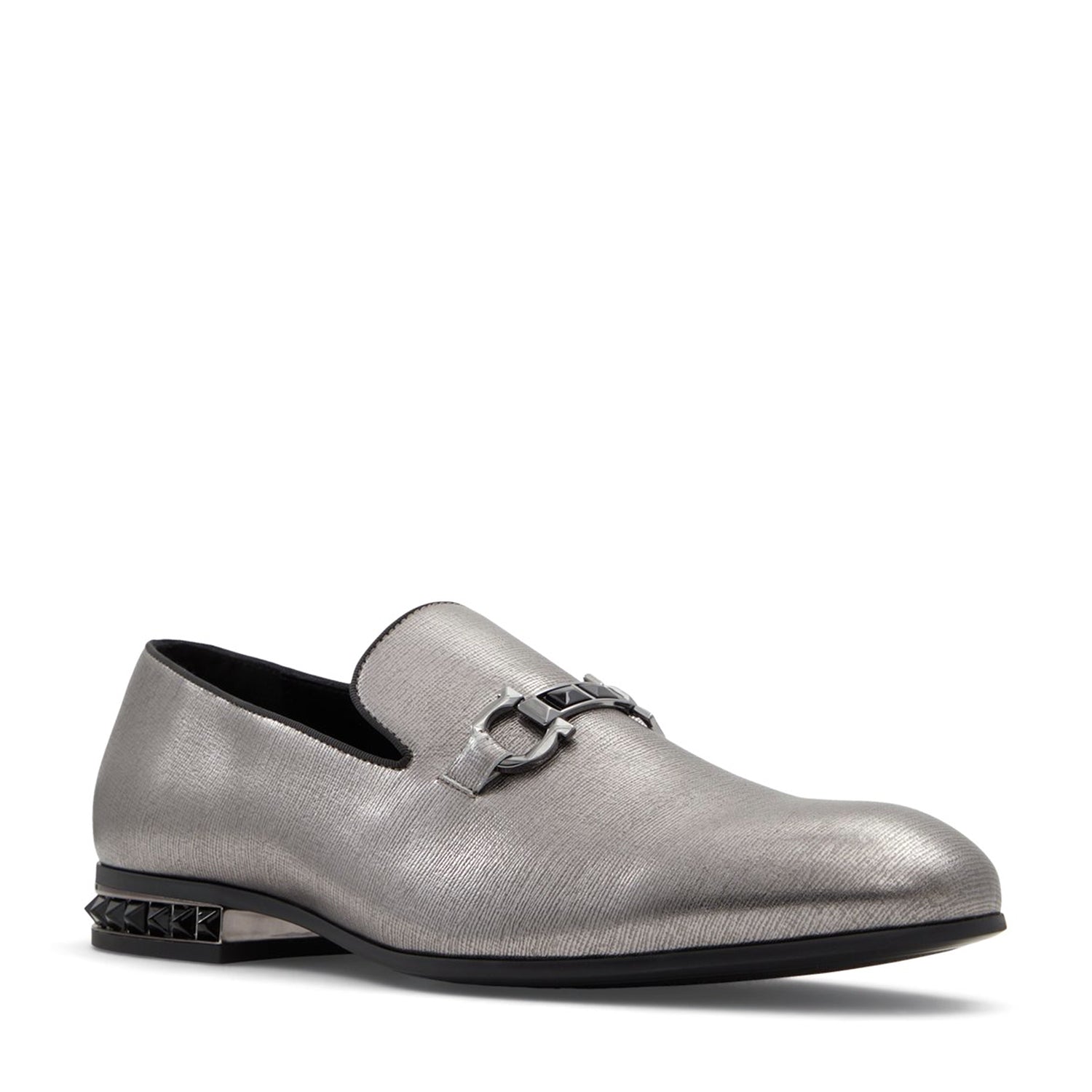Studded Silver Loafers