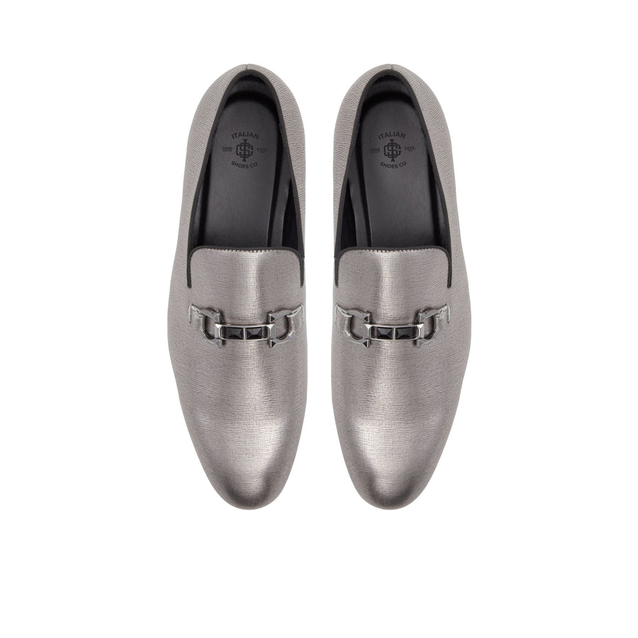 Studded Silver Loafers