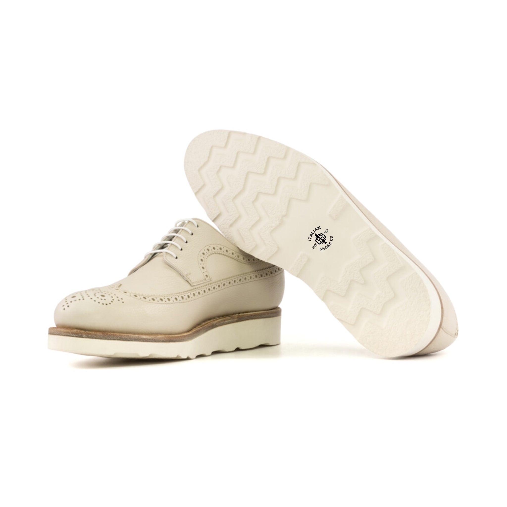 Nude Leather Casual Brogues