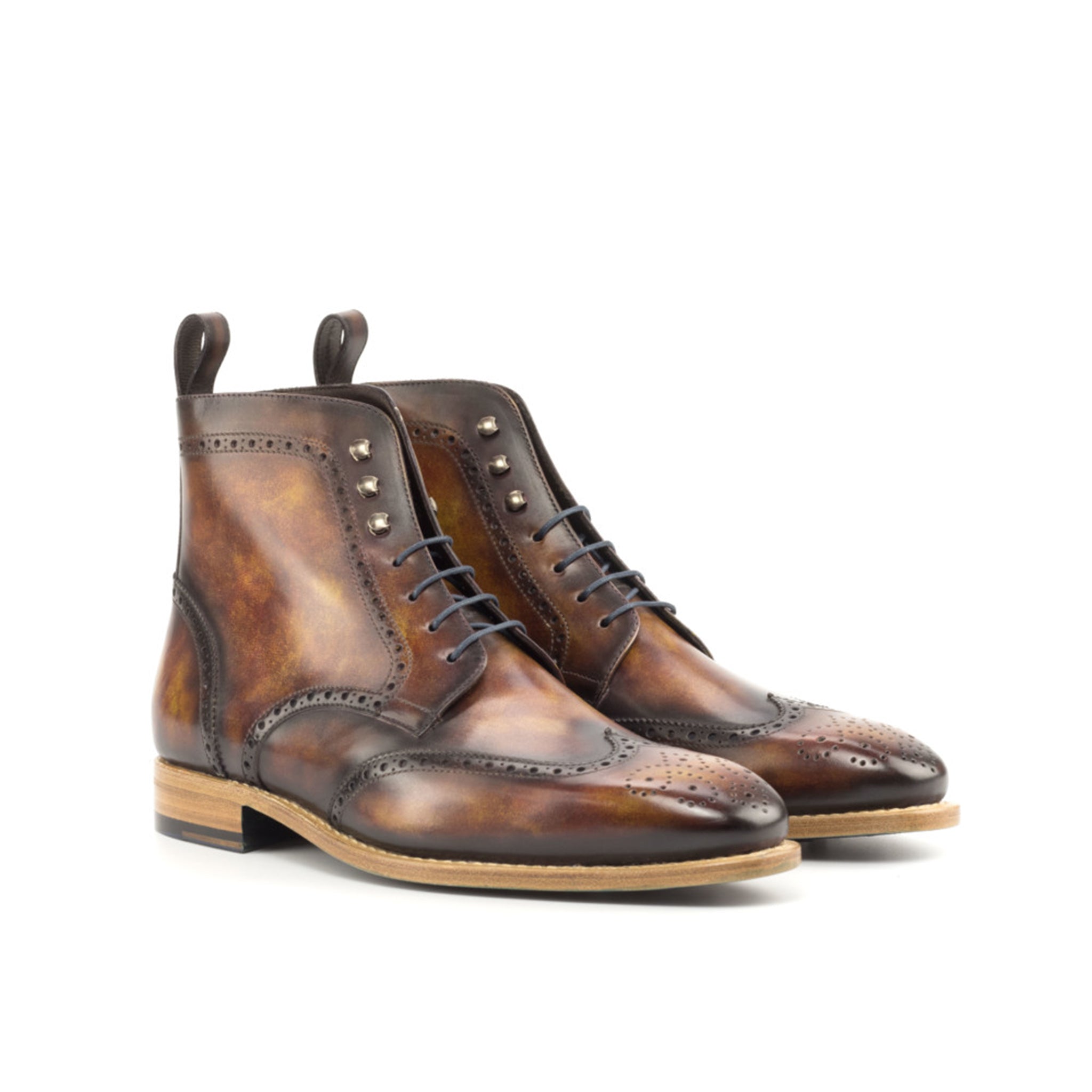 Leather brogue boots on sale