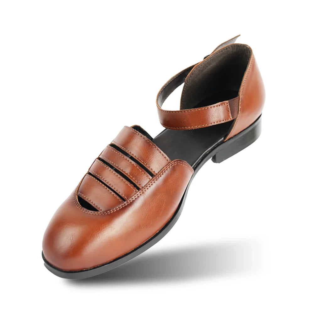 Nawabi Ankle-Strap Sandals - Tan