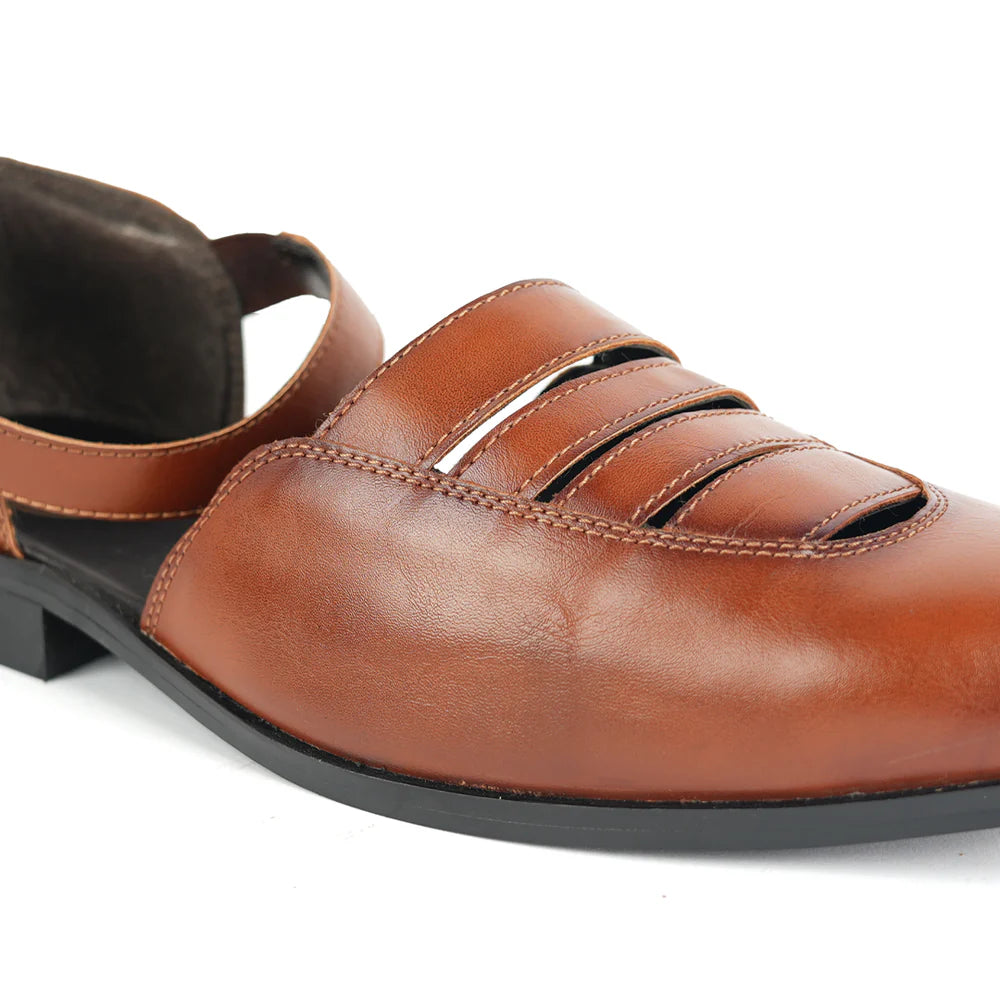 Nawabi Ankle-Strap Sandals - Tan