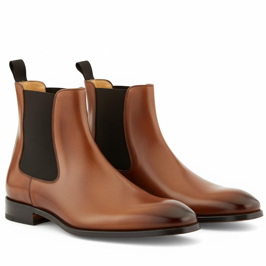 Classic Chelsea Round Toe Brown Boots
