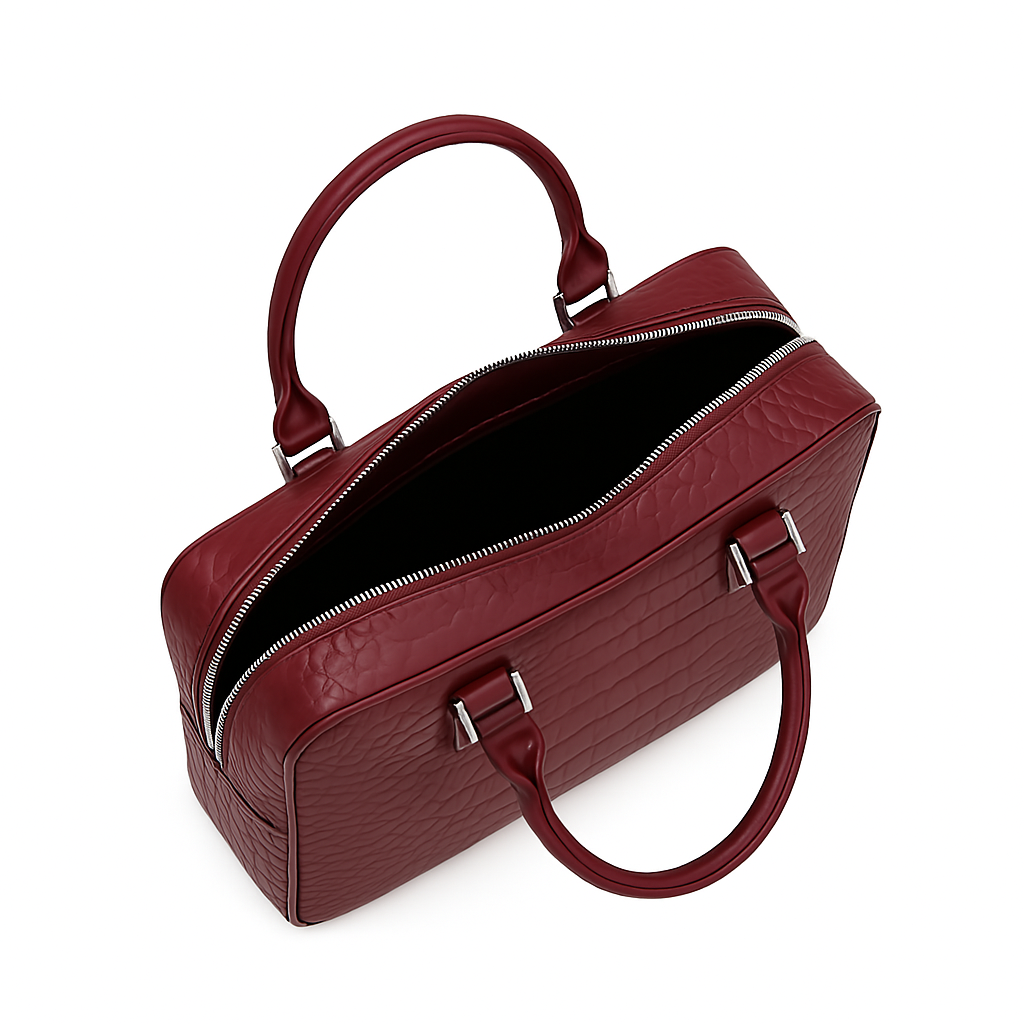 Italian Croco Leather Textured Briefcase Brown Edition