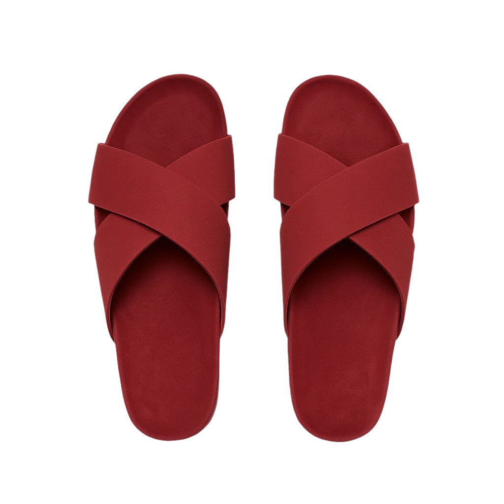 Men s Cross Strap Suede Comfort Slipper