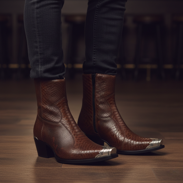 Raven Python Hand Dyed Leather Shoe for Men