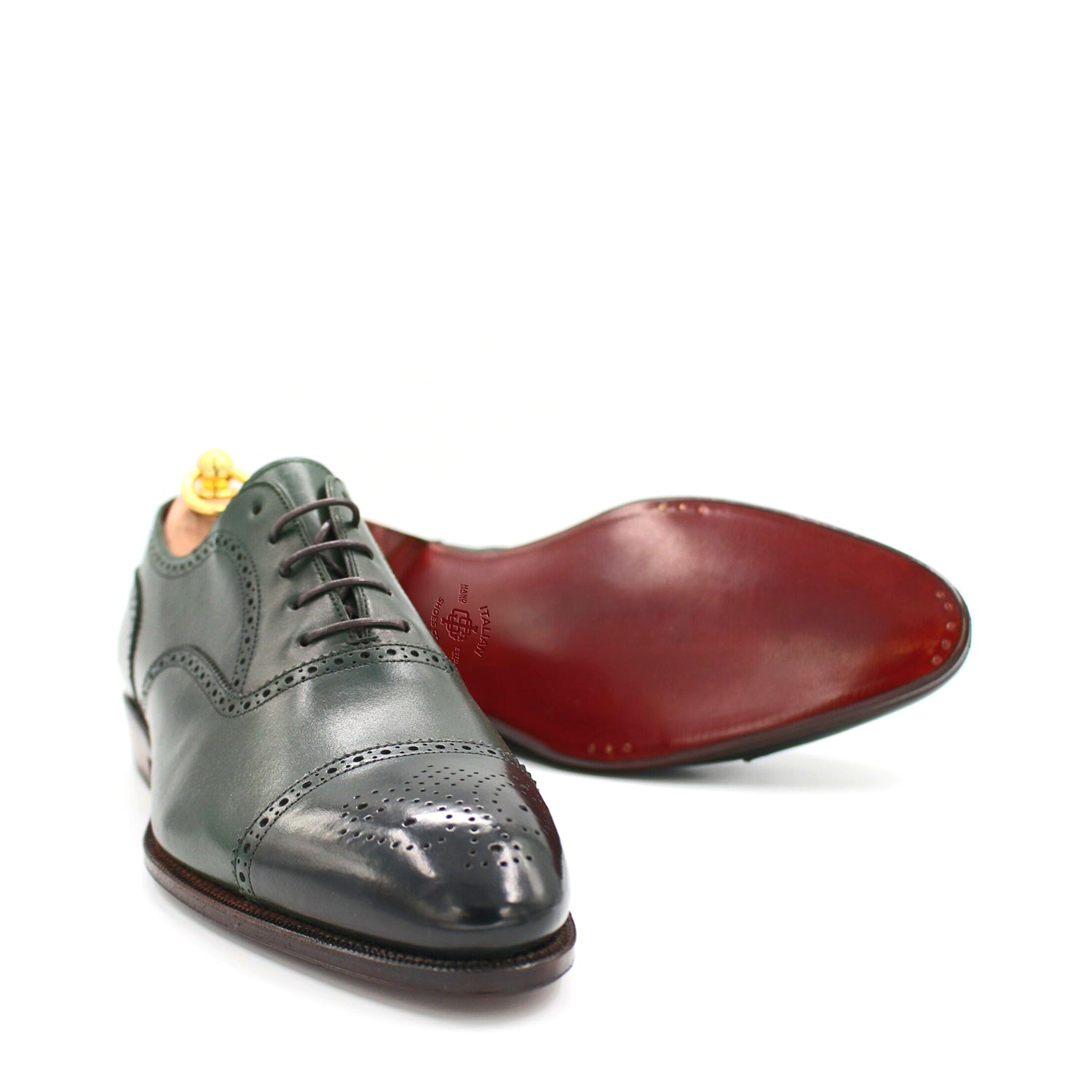 Classic Design Pure Solid Leather Oxford Shoe Green