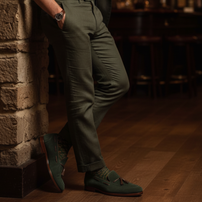 Braided Charm Italian Suede Tassel Loafers