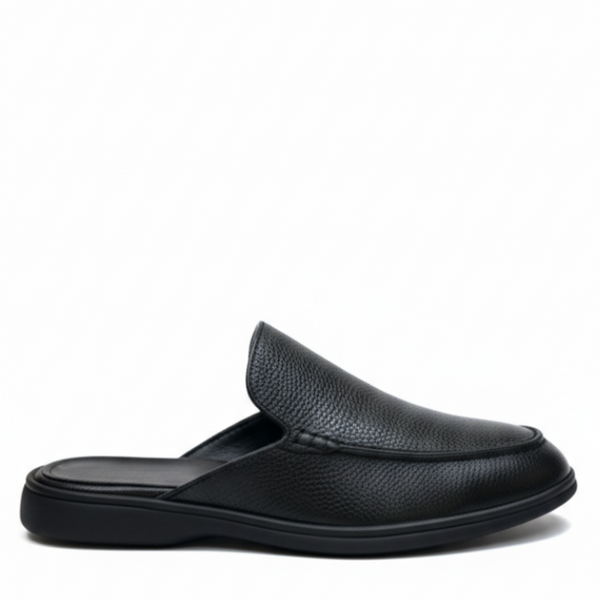 Classic Textured Pebble Leather Mule