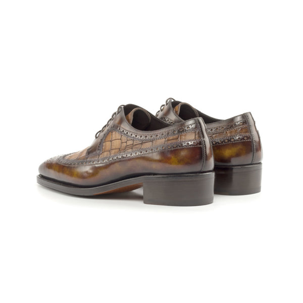 Croco Patina Blucher Shoes