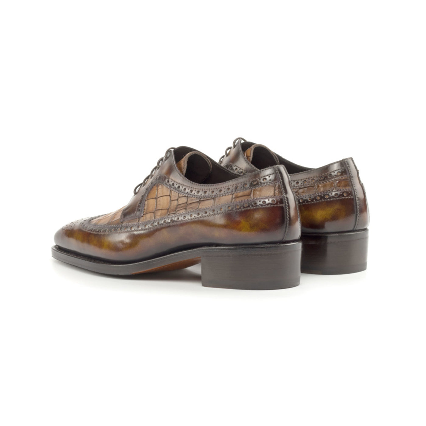 Croco Patina Blucher Shoes