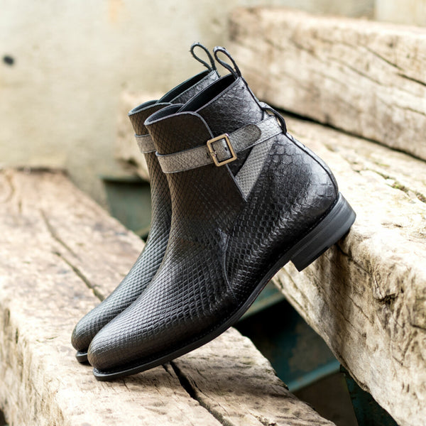 Round Toe Python Jodhpur Boots