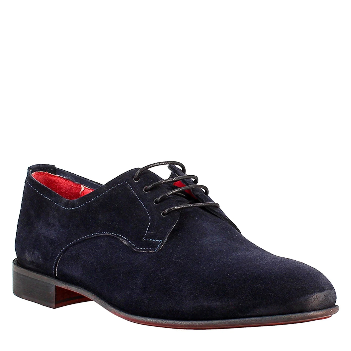 blue Derby Shoes in Suede