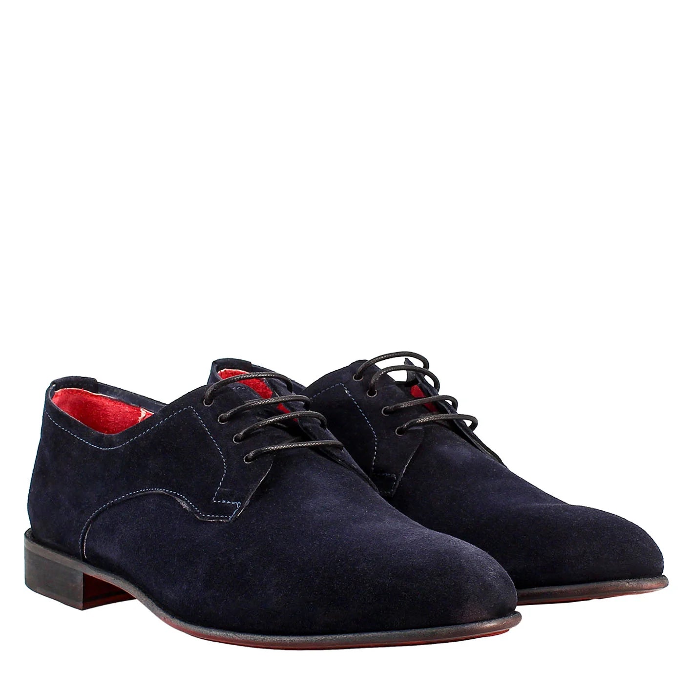 blue Derby Shoes in Suede