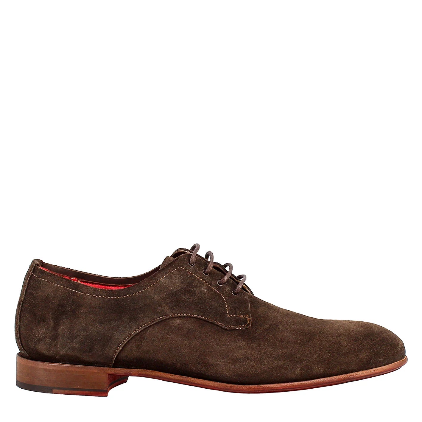 Brown derby in suede leather