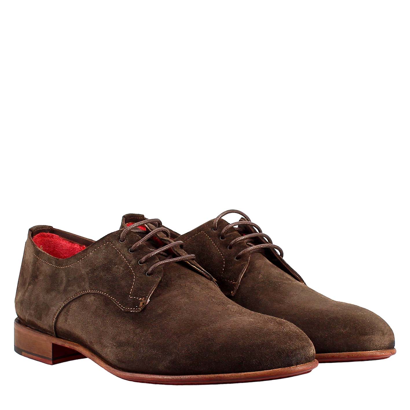 Brown derby in suede leather