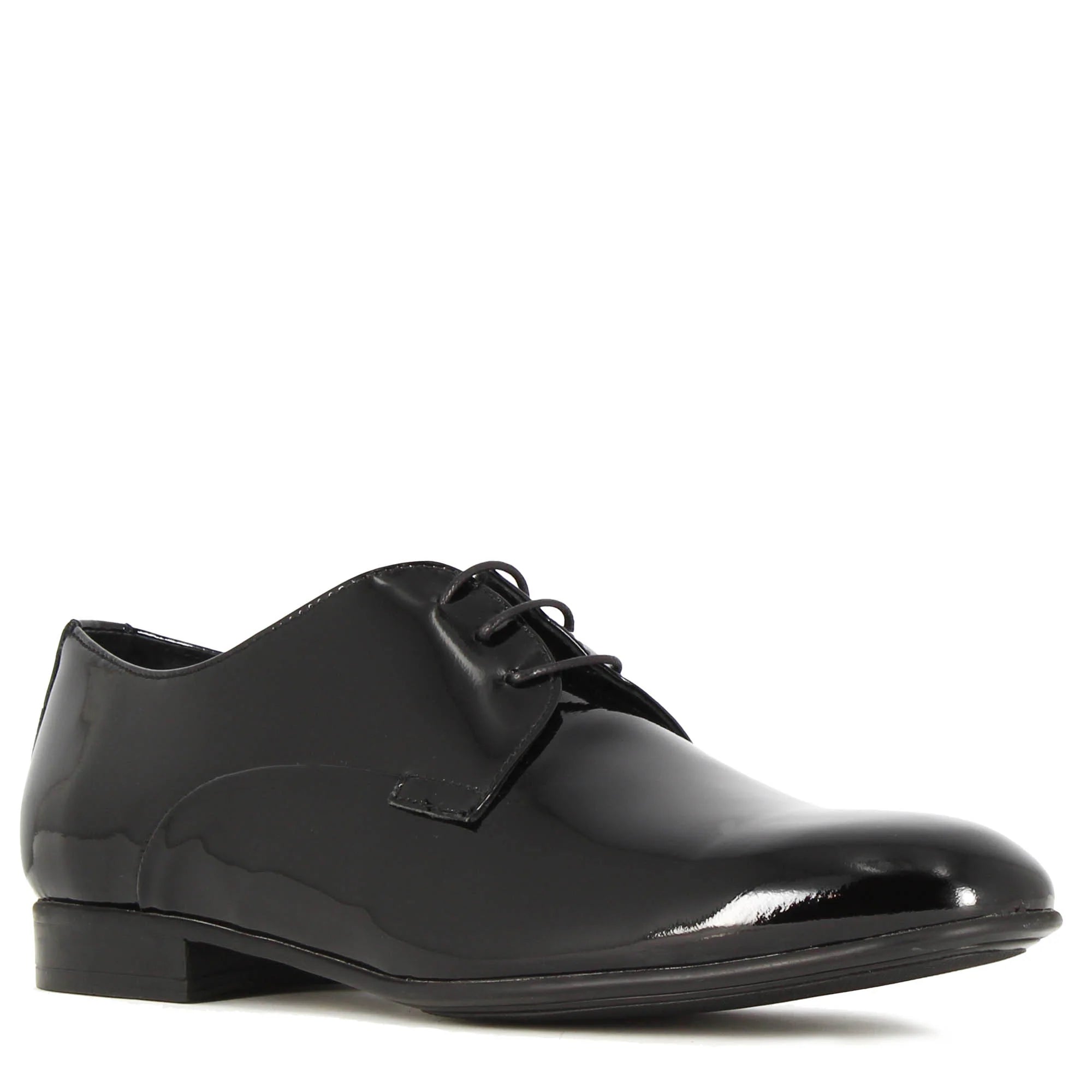 Shiny Black Leather Derby
