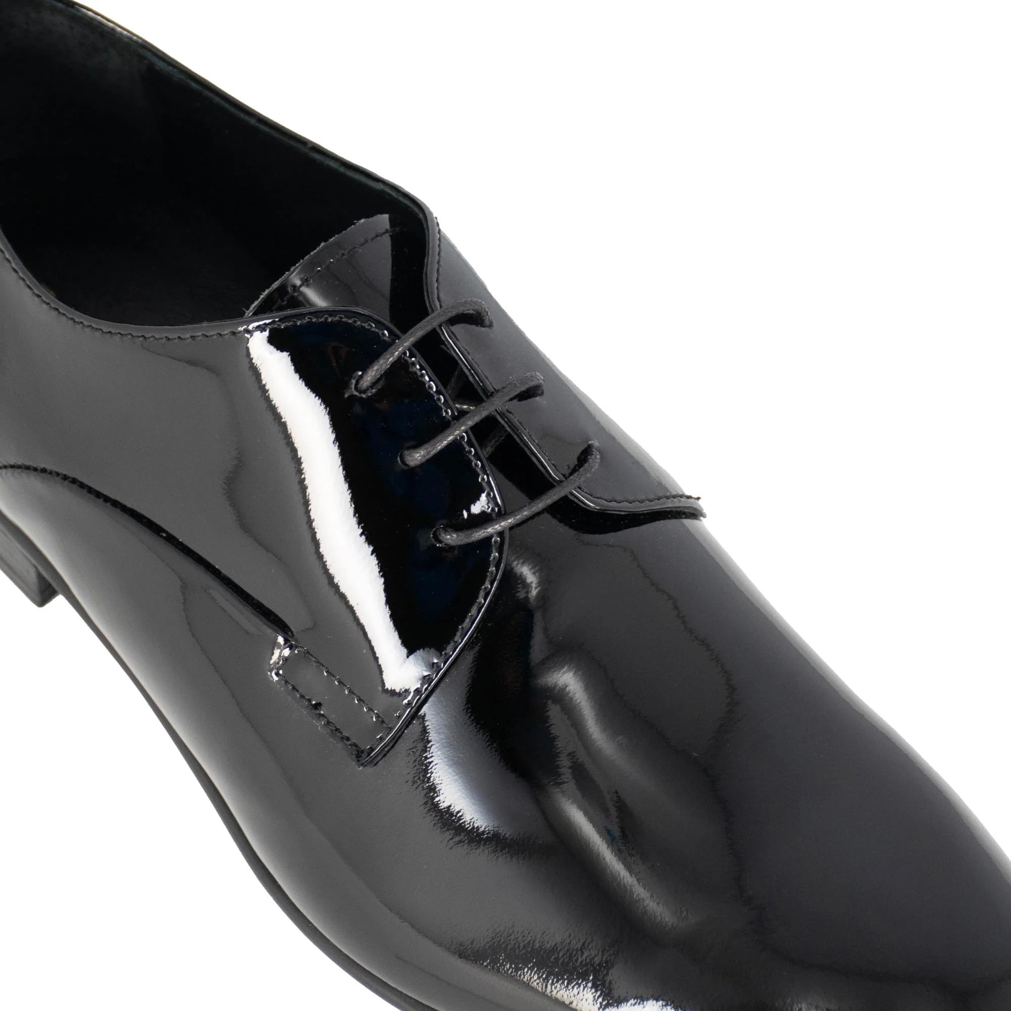 Shiny Black Leather Derby