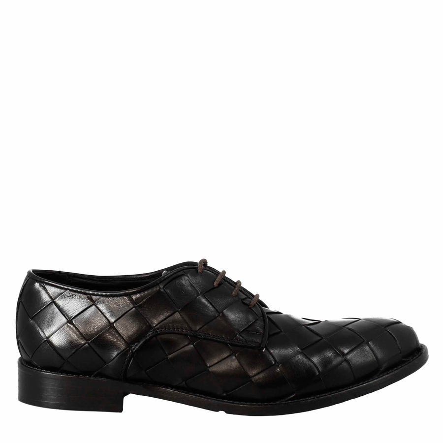 Vintage Black Derby woven leather