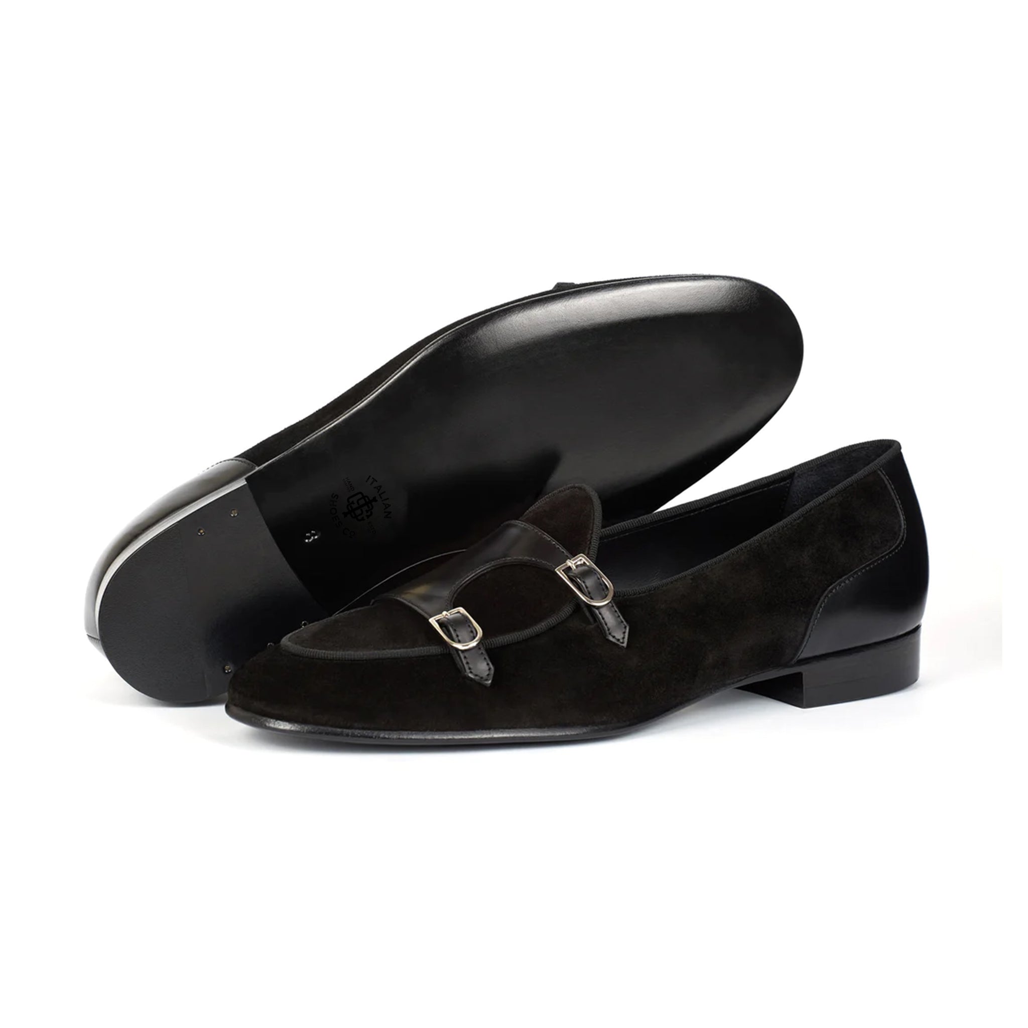 Velvet Double Monk Strap Shoes