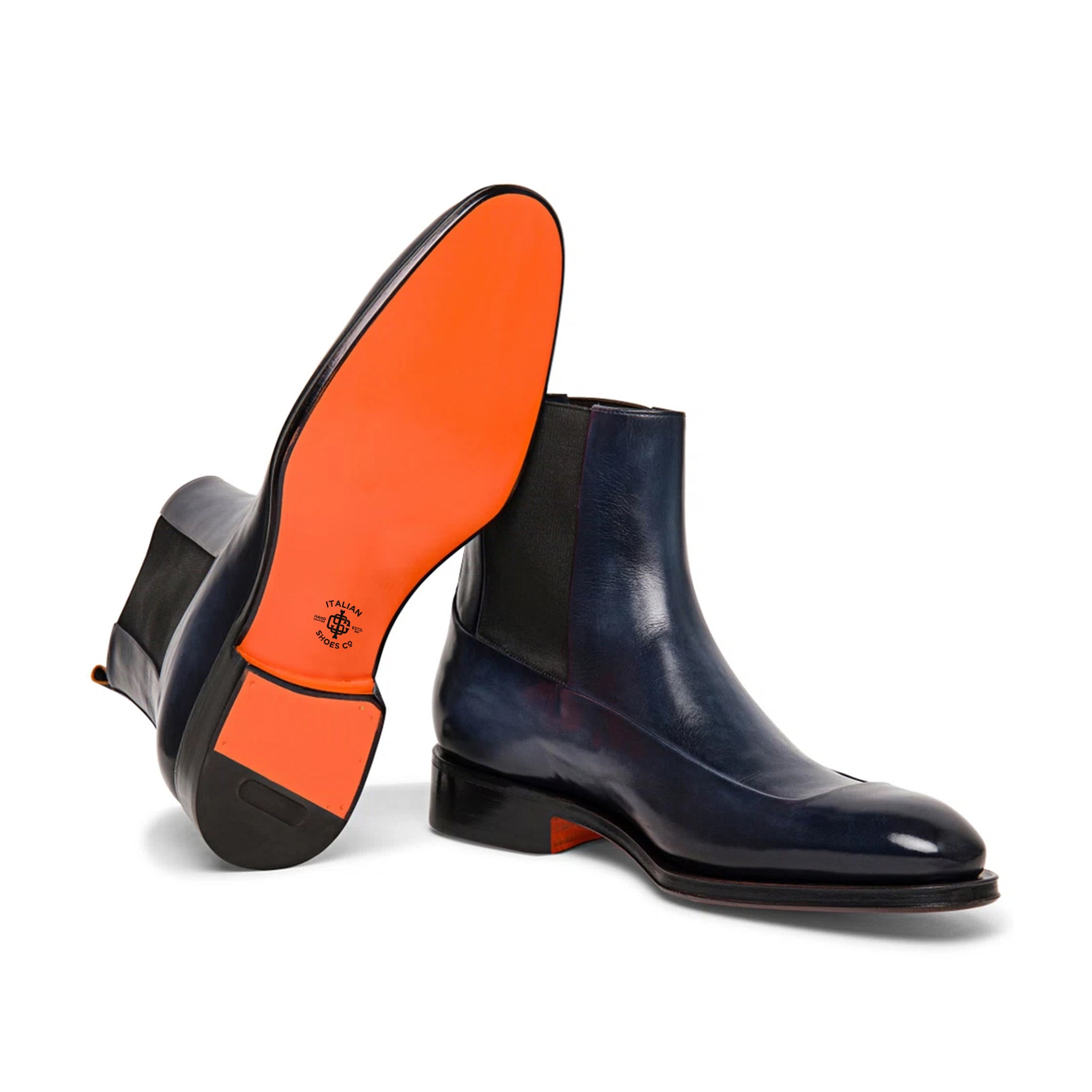 MEN’S BLUE LEATHER CHELSEA BOOT