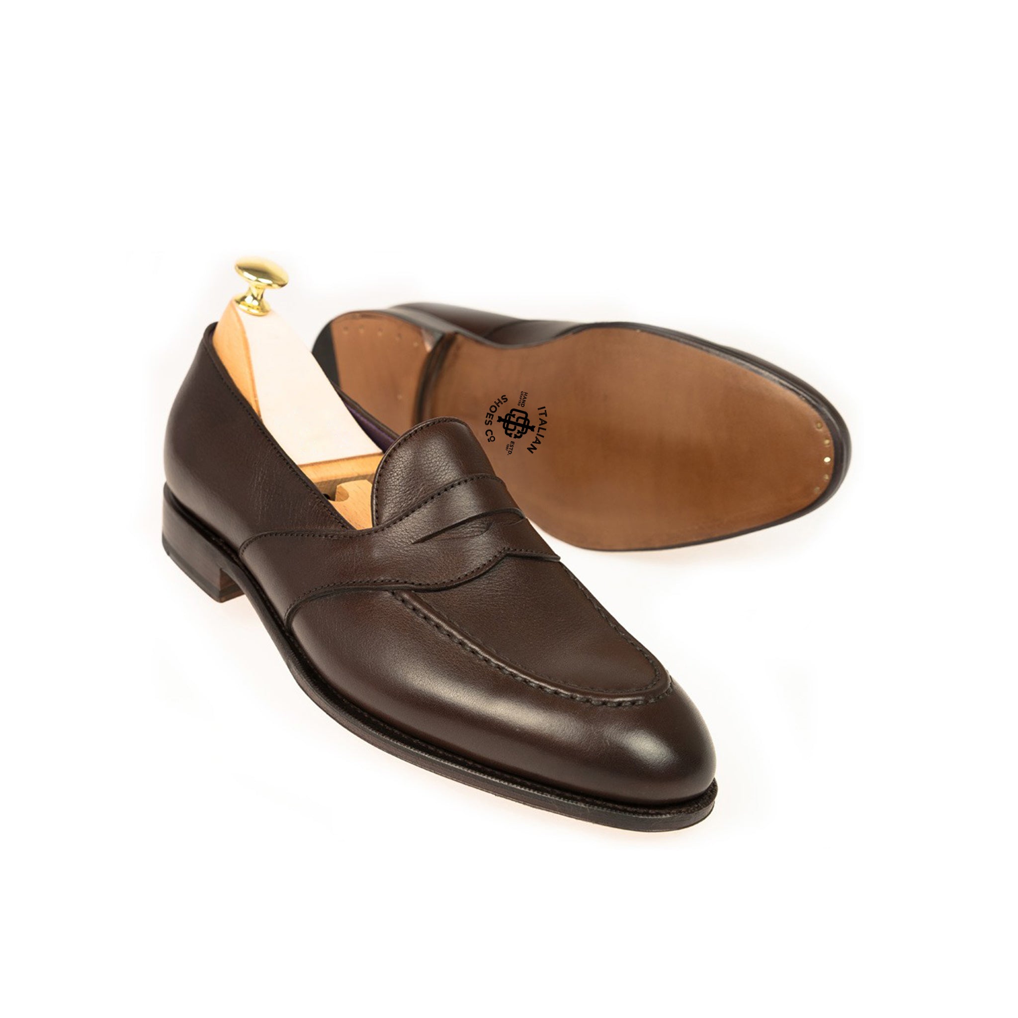 Cocoa Brown Leather Italian Loafers