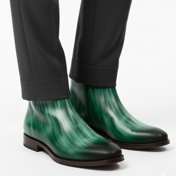 Italian Luxury Gradient Leather Chelsea Boots