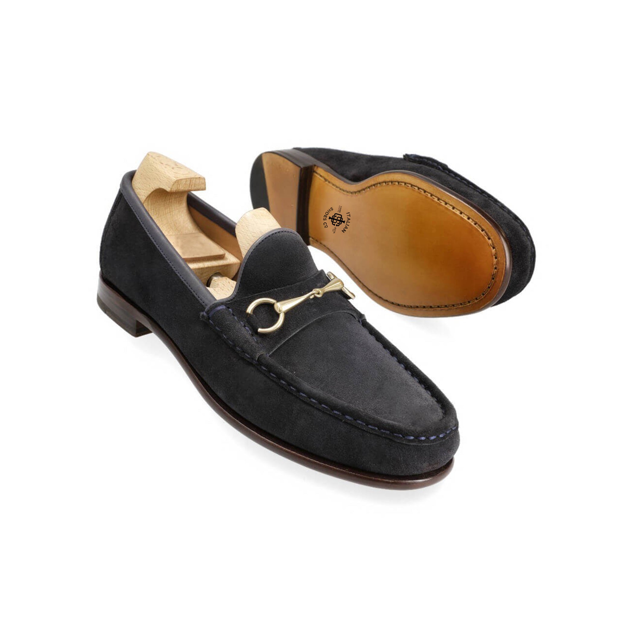 Coal Black Leather Italian Loafers