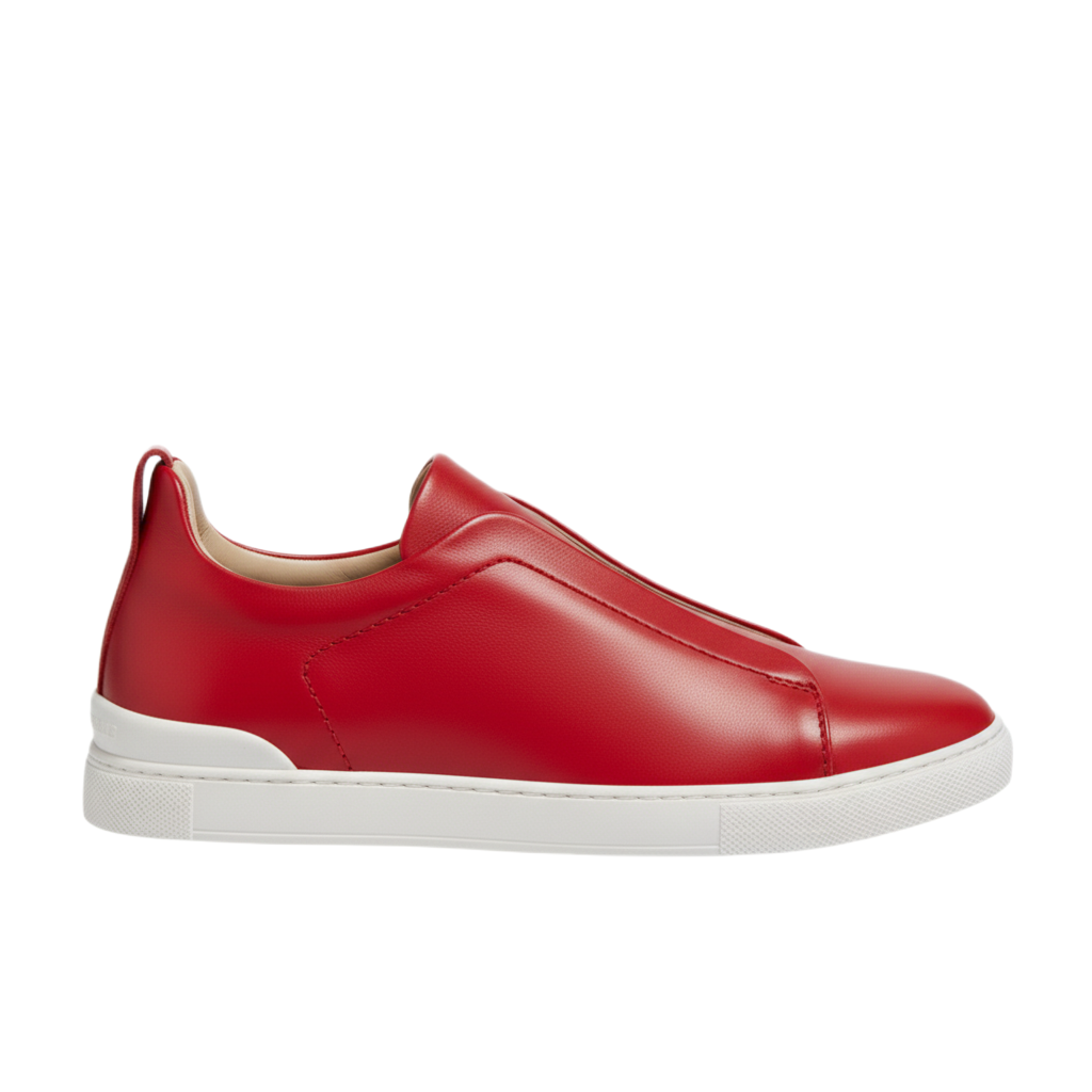 Luxury Edition Triple Stitch Leather Purple Sneaker for Men's
