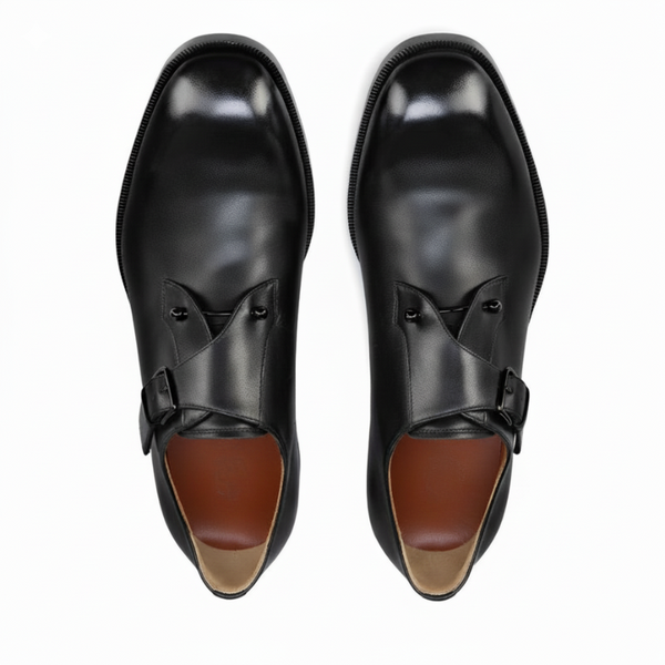 Premium Leather Single MonkStrap Shoes For Men