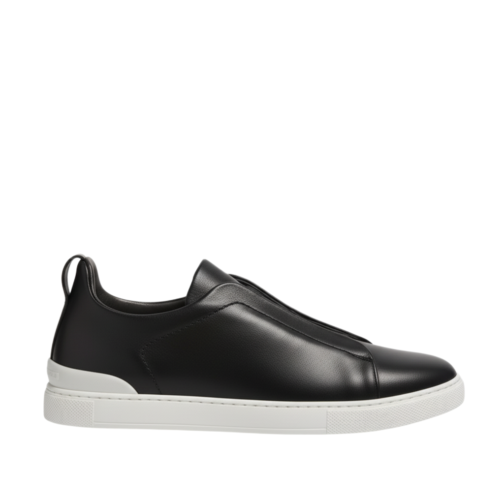 Luxury Edition Triple Stitch Leather Purple Sneaker for Men's