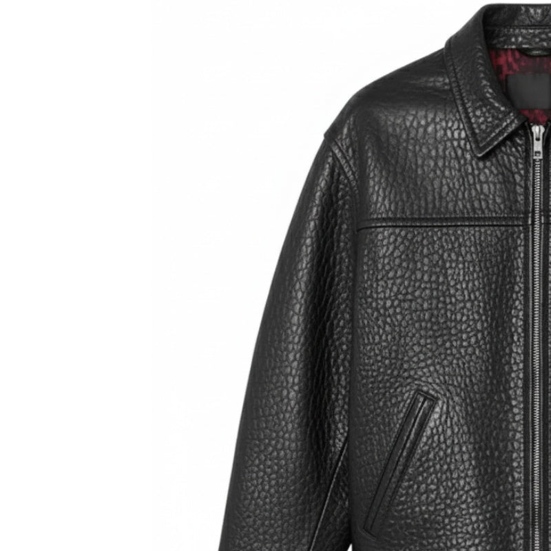 Obsidian Luxe Grain Moto Jacket