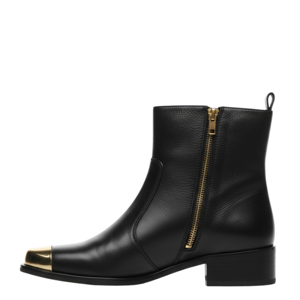 Mens Regal Leather Ankle Boots with Gold Toe