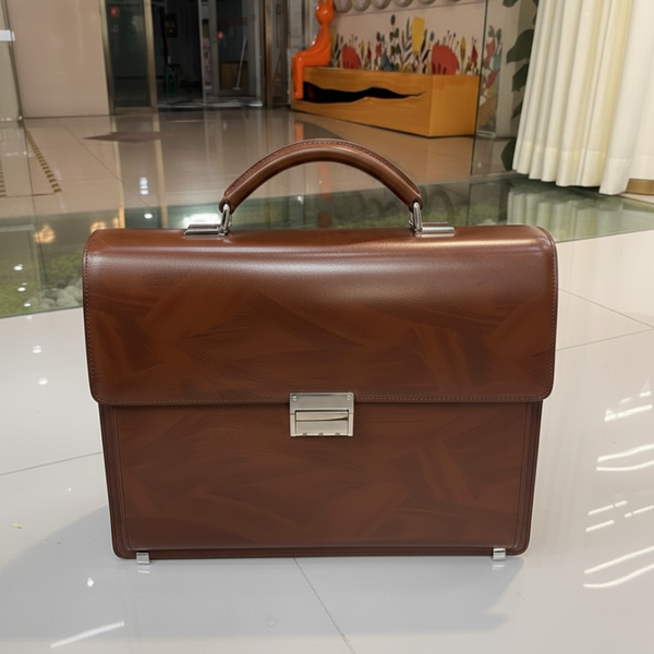 Polished Cognac Regent Leather Briefcase