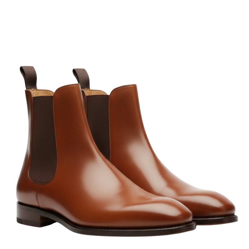 Polished Sienna Eclipse Chelsea Boots