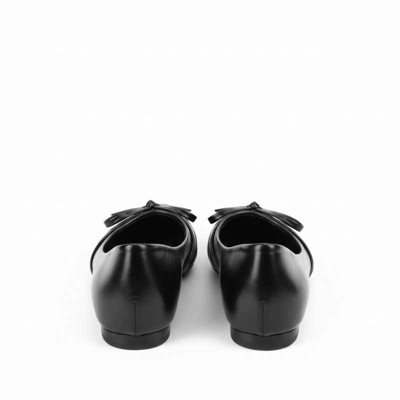 Italian Noir Bow-Point Flats Ballerinas