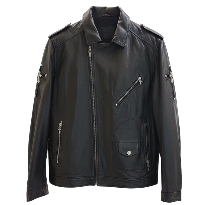 Regal Noir Phantom Rider Moto Leather Jacket