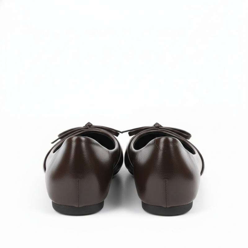 Italian Noir Bow-Point Flats Ballerinas