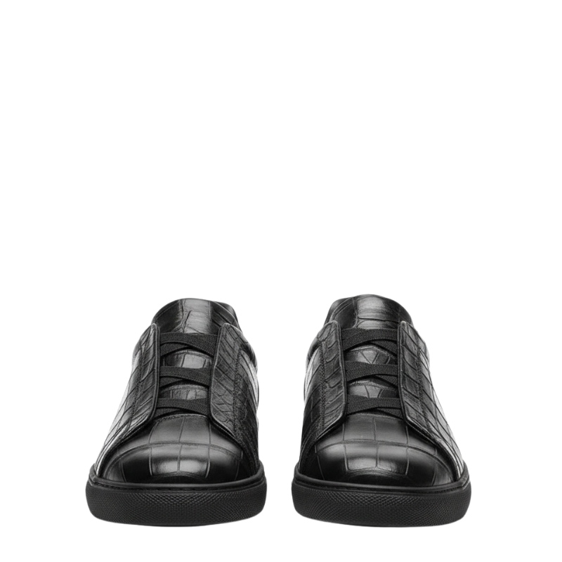 Premium Croc-Embossed Luxe Sneakers