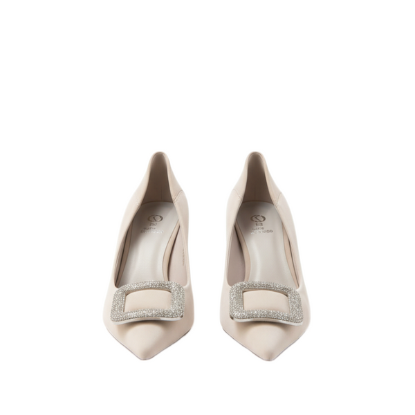 Royal Blush Crystal Buckle Heel