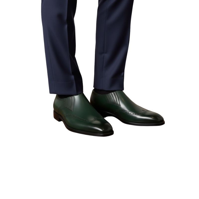 Emerald Brogue Slip-Ons Loafer