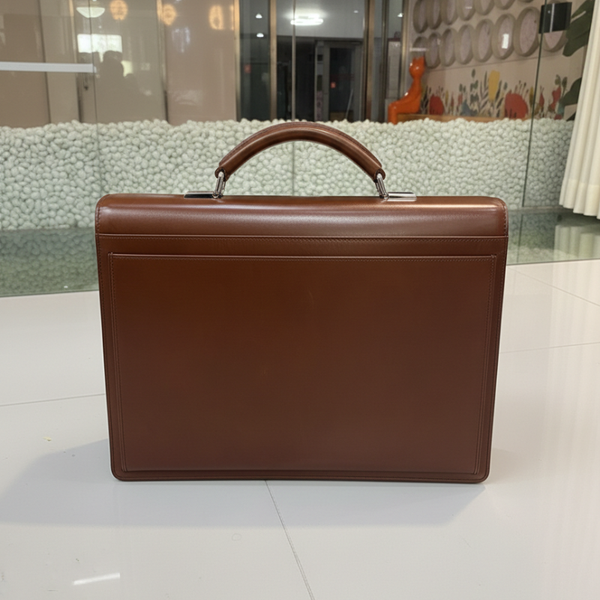 Polished Cognac Regent Leather Briefcase