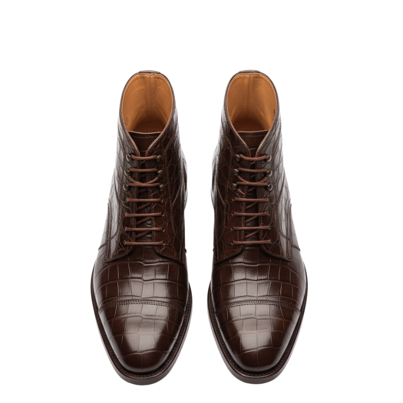 Imperial Mahogany Croc Dress Shoes