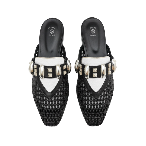 Luxury Studded Mesh Mule