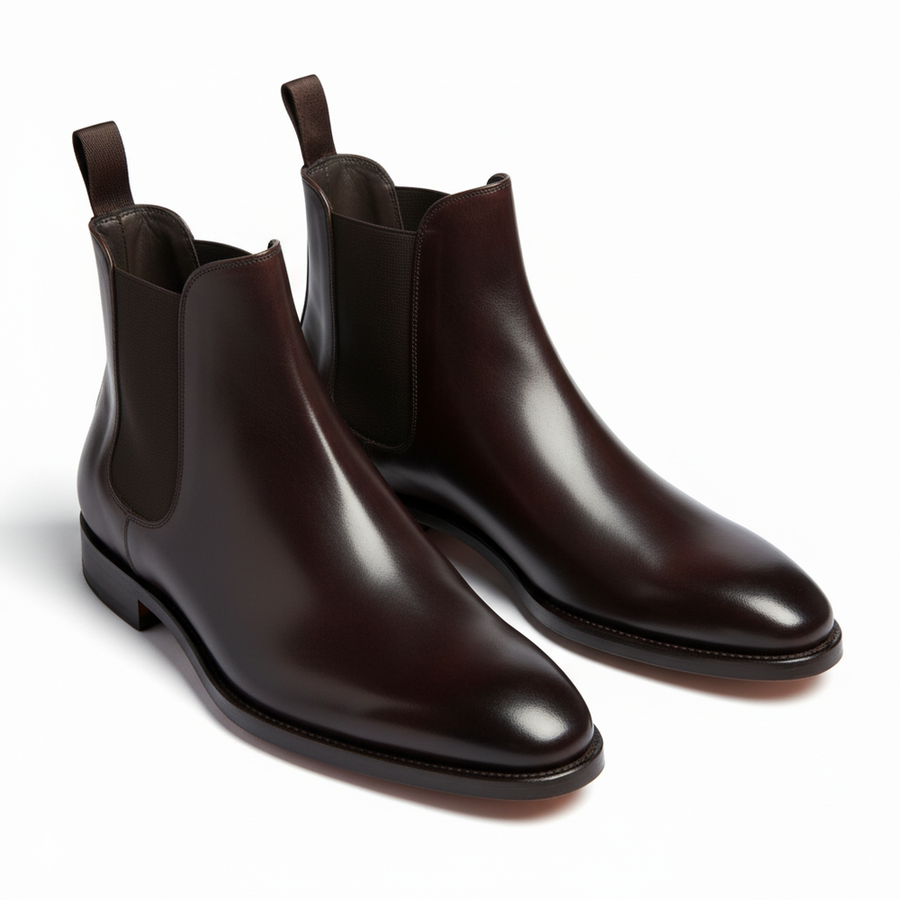 Classic Chelsea Round Toe Shade Leather Boots