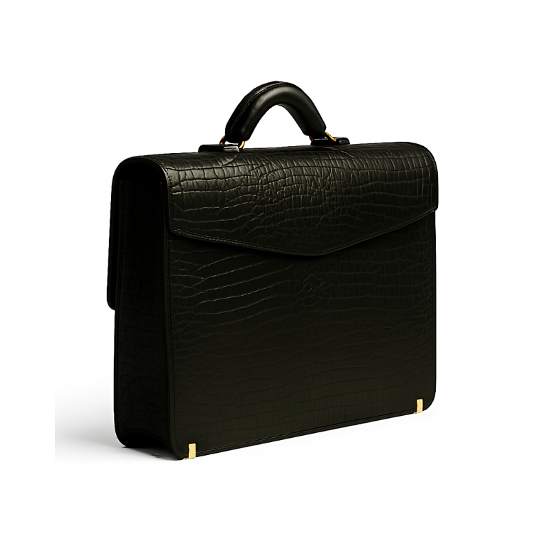 Croco Leather Men s Luxury Briefcase